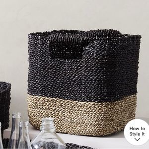 West Elm Two Tone Woven Basket